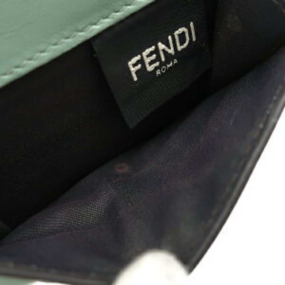 Fendi Baguette Trifold Wallet Green Leather - Picture 12 of 14